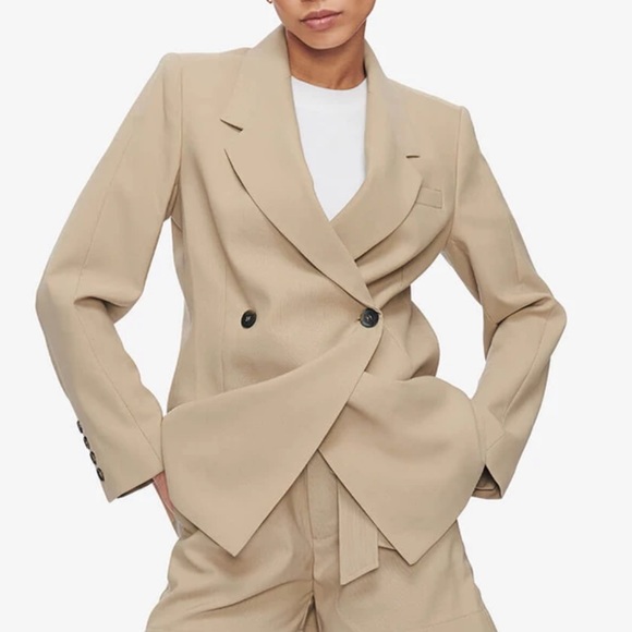 Anine Bing Jackets & Blazers - Anine Bing Kaia Wool Blend Blazer in Sand M
